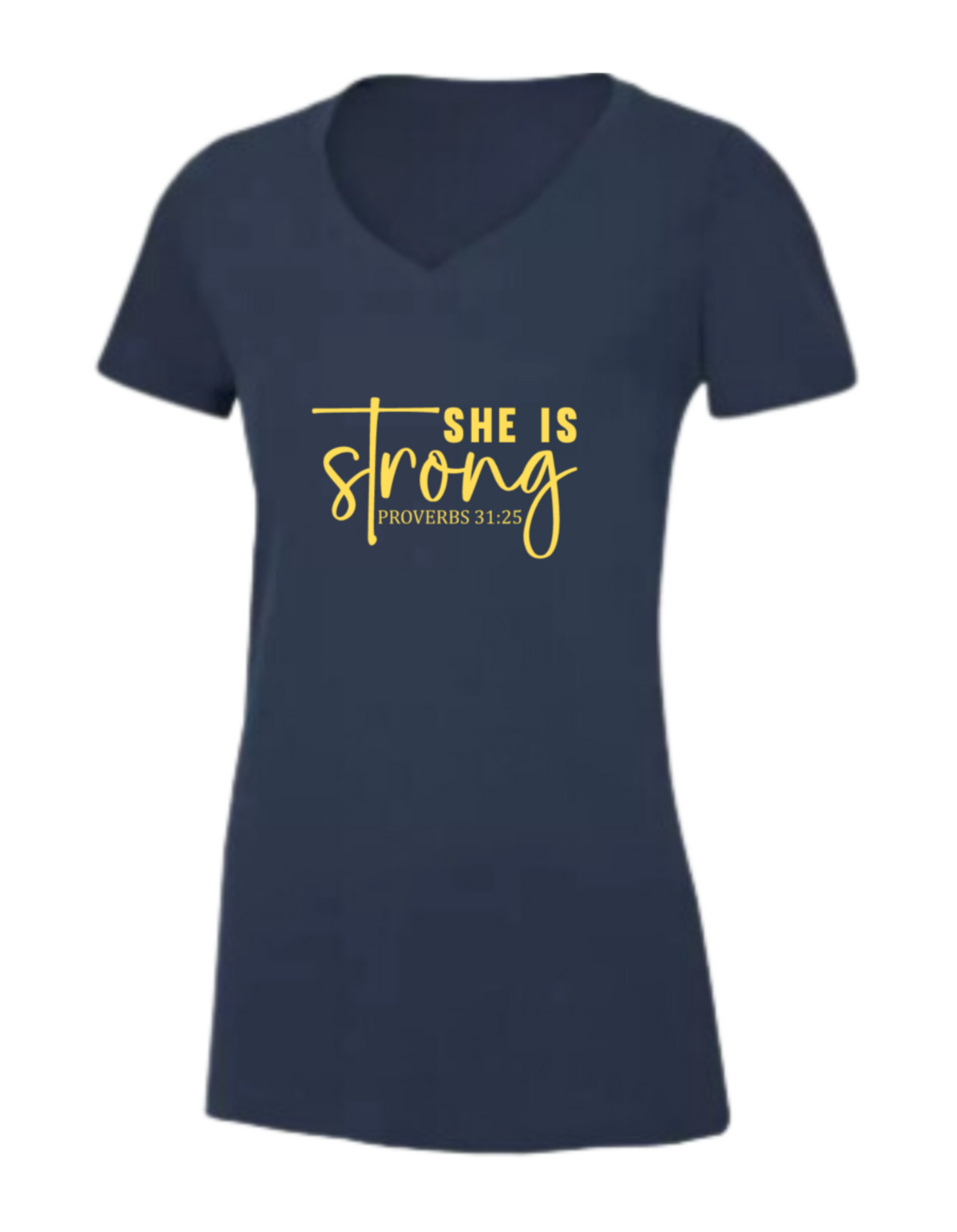 She Is Strong Ladies V-neck