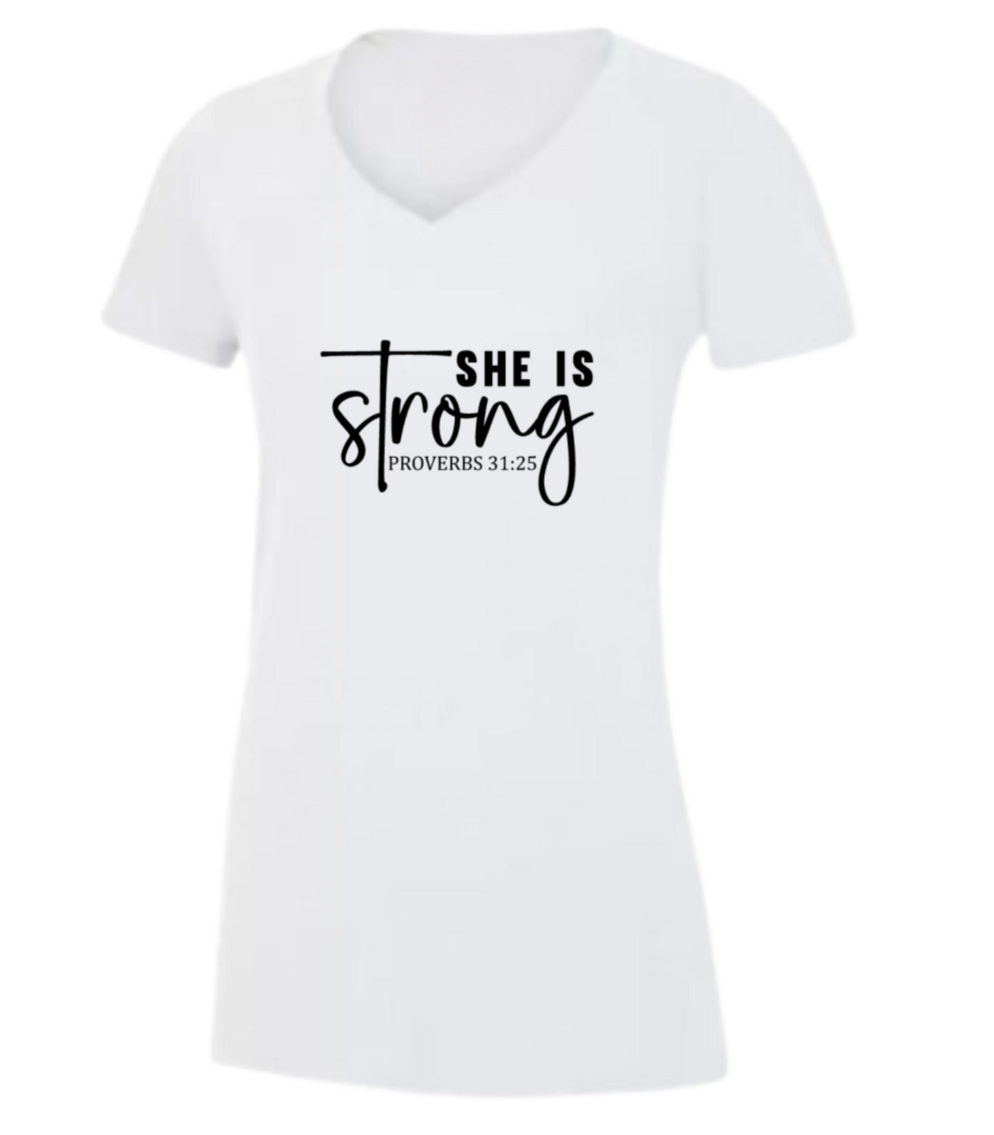 She Is Strong Ladies V-neck