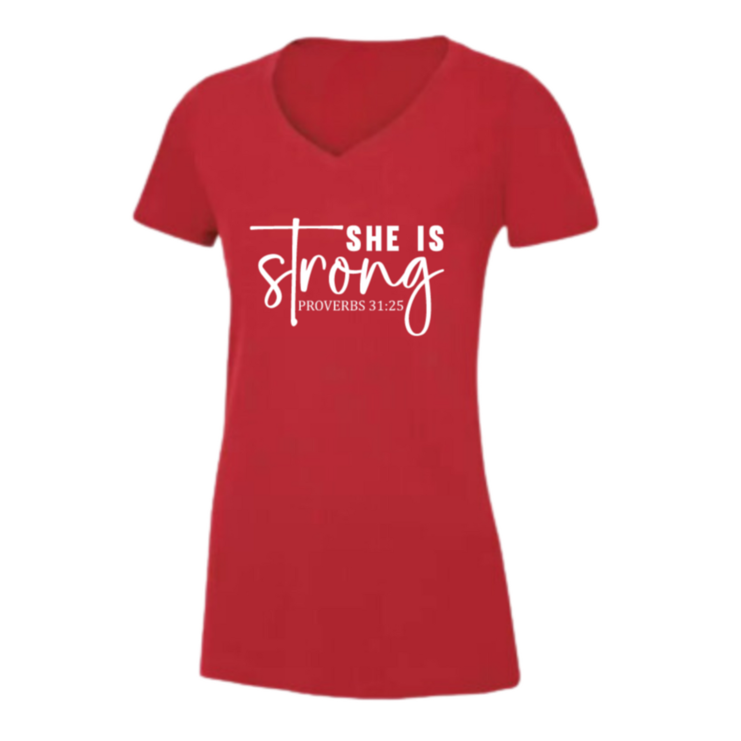 She Is Strong Ladies V-neck